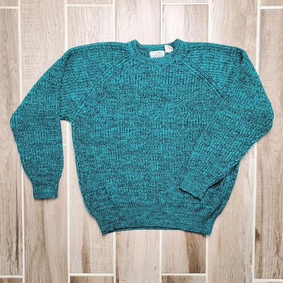 Men's Turquoise Tip Top Tailors Knit Sweater - Picture 1 of 6
